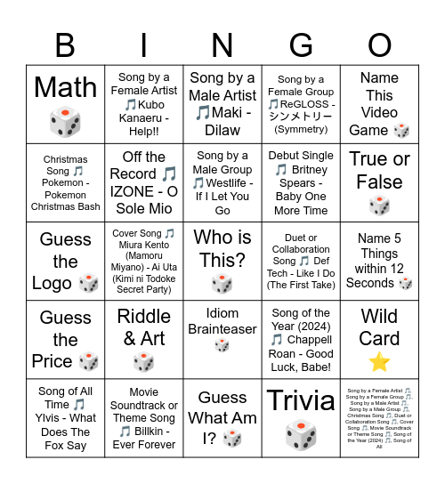 YEO 🐣 Bingo Card