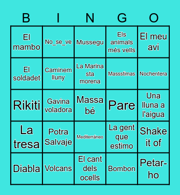 BINGO MUSICAL Bingo Card