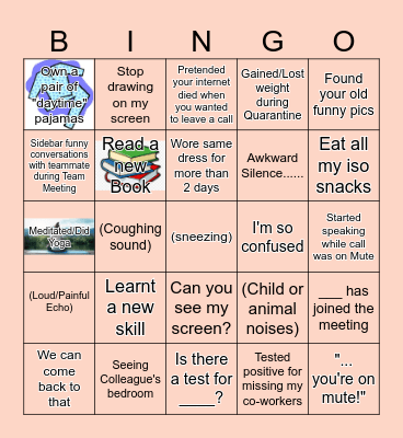 Work From Home Bingo Card