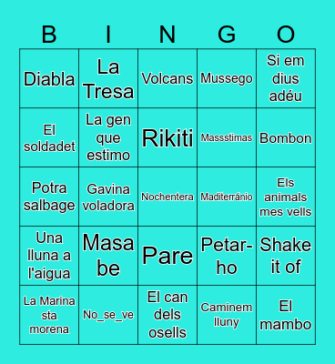 BINGO MUSICAL Bingo Card