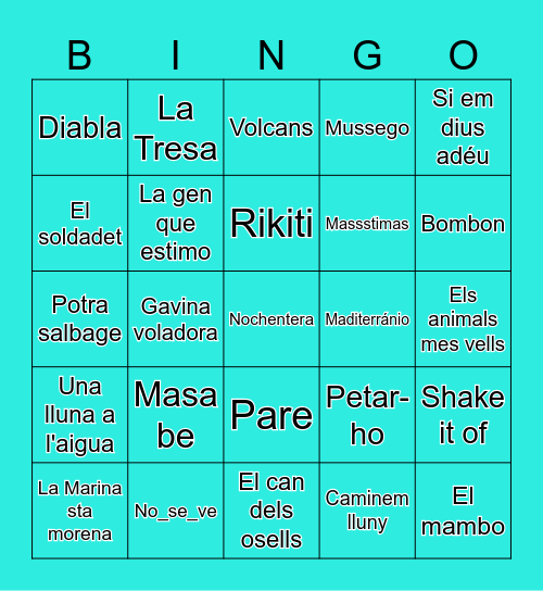 BINGO MUSICAL Bingo Card