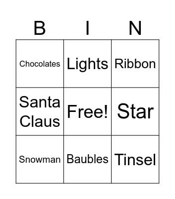 New Year Bingo Card