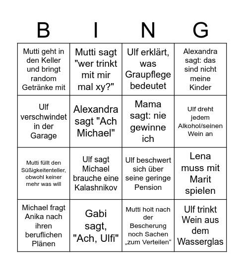 Weihnachtsspaß Bingo Card