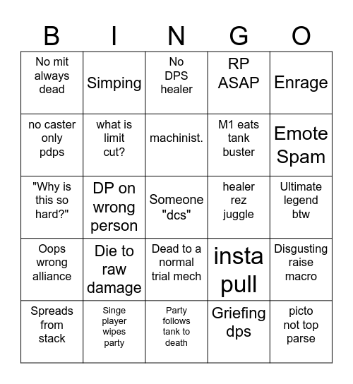 Chaotic Bingo Card
