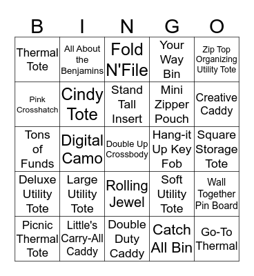 Thirty-One Bingo Card