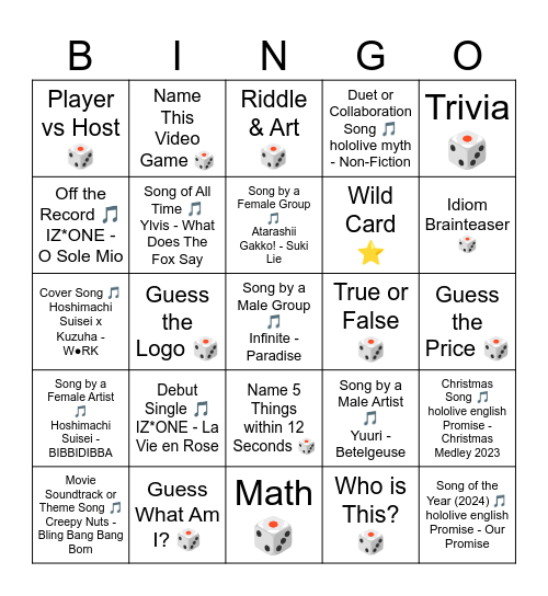 I'M THE WINNER (AGAIN) Bingo Card