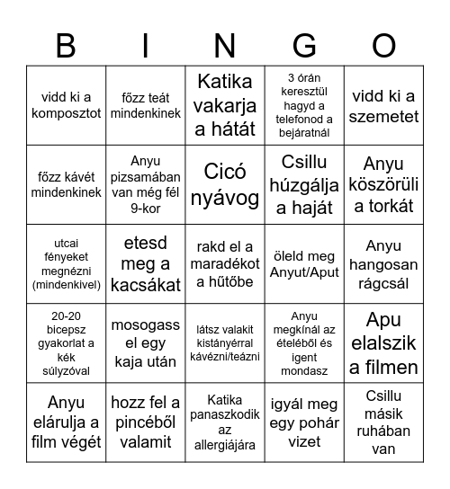 Eszter Bingo Card