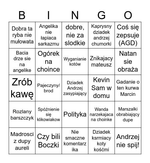 BINGO ŚWIĘTA 2024 Bingo Card