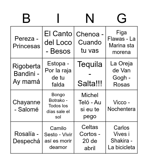 Navidad 2024 Bingo Card