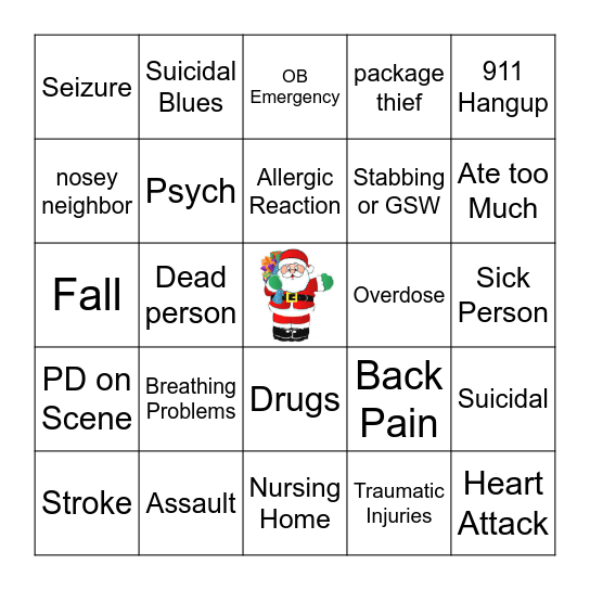 Dispatch Christmas BINGO Card