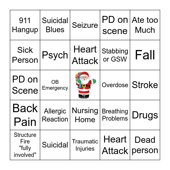 Dispatch Christmas BINGO Card