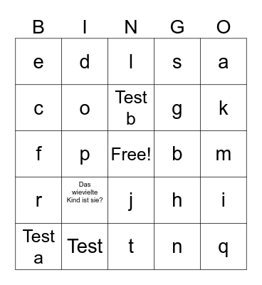 60er Bingo Card