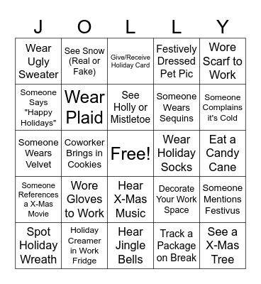 Office Bingo - Holiday Edition Bingo Card