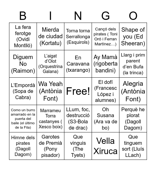 Cal Calçoner Nadal 24_3 Bingo Card