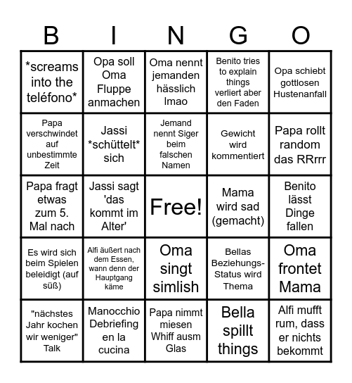 Merry Crisis Bingo Card