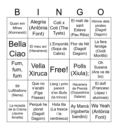 Cal Calçoner Nadal24_4 Bingo Card