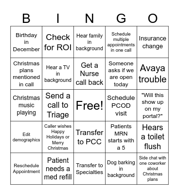Christmas Bingo Card