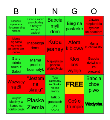 Święta 2024 Bingo Card