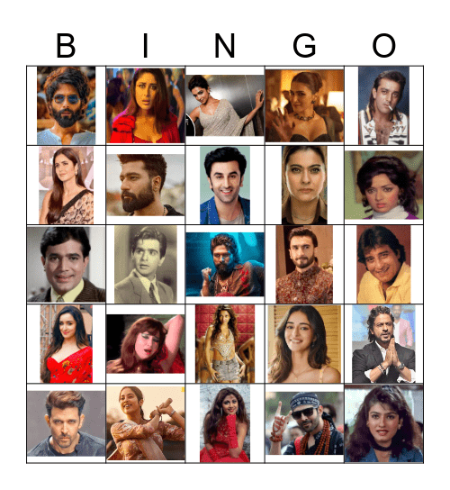 Bollywood Bingo Card