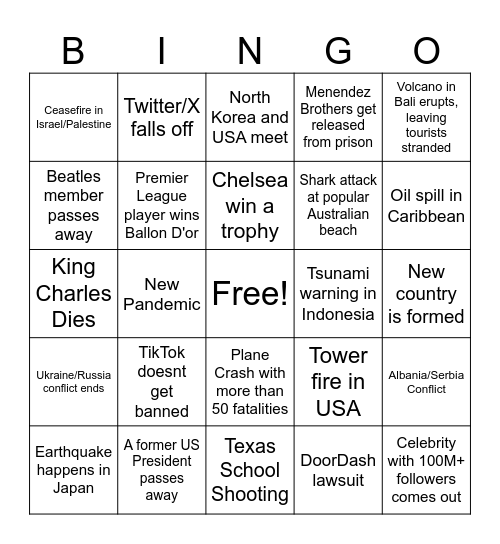 2025 BINGO Card