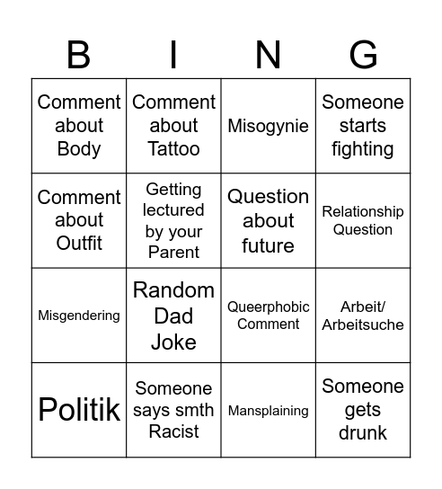 Merry Christmas Bingo Card