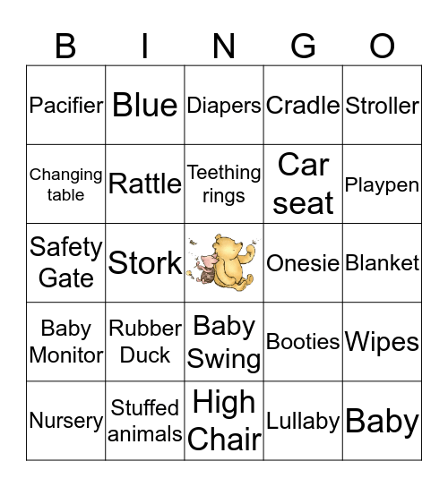 Allison's Baby Shower Bingo Card
