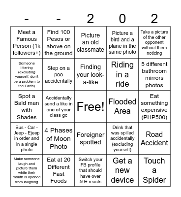 2025 BINGO CARD Bingo Card