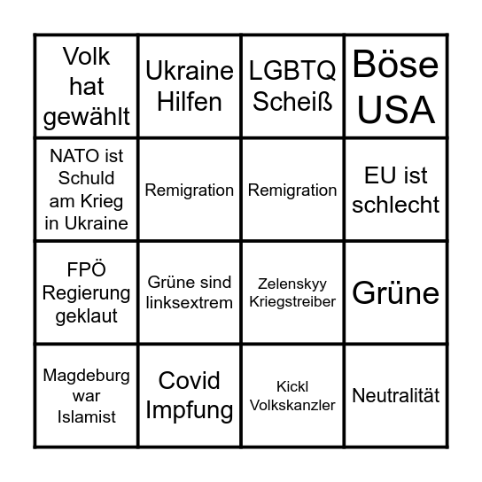 Weihnachts-Bingo Card