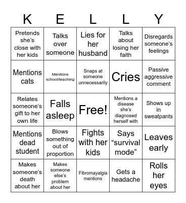 Messy Kelly Christmas Bingo Card