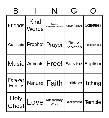 JOY Bingo Card