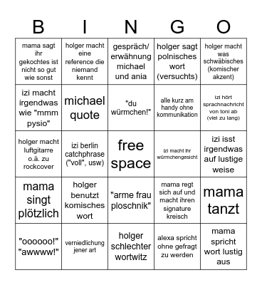 weihnachten 2024 Bingo Card