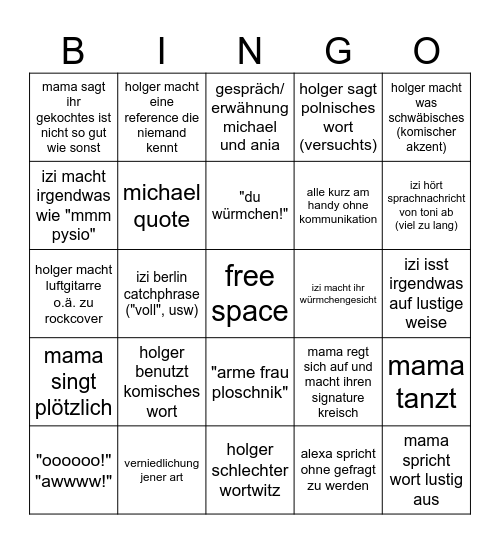 weihnachten 2024 Bingo Card