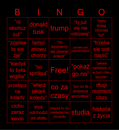 bingo wigilijne 2024 Bingo Card