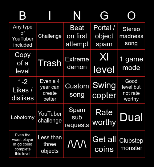 Notsystem / guomby15’s recent tab bingo! Bingo Card