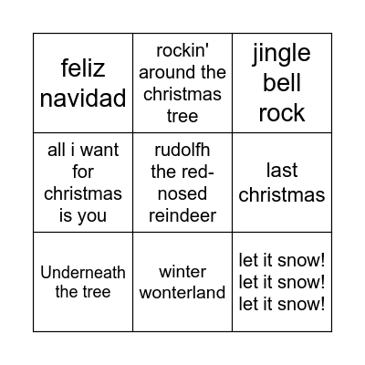 De kerstbingo Card