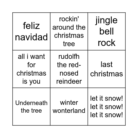 De kerstbingo Card