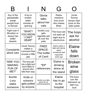 Merry Shitscram! Bingo Card