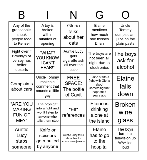 Merry Shitscram! Bingo Card