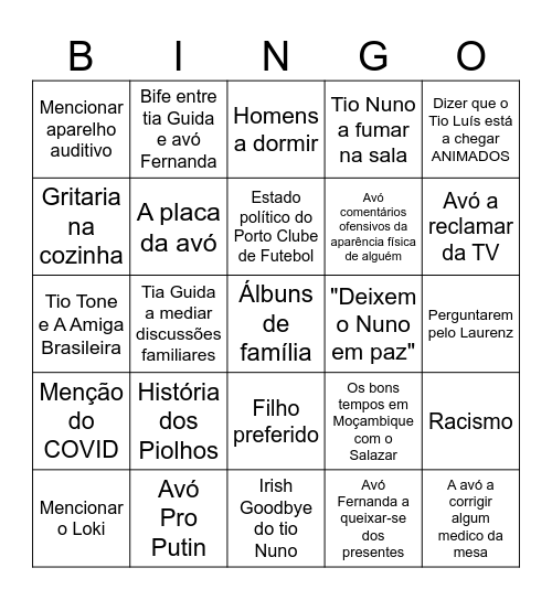 Bingo de Natal Bingo Card