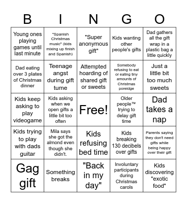 Christmas Bingo Card