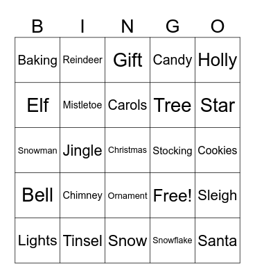 Christmas Bingo Card