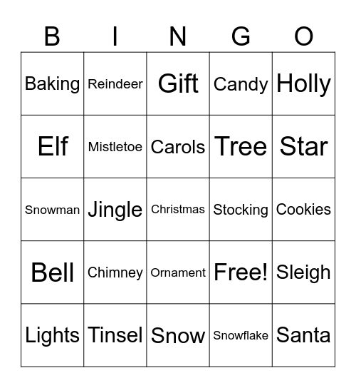 Christmas Bingo Card