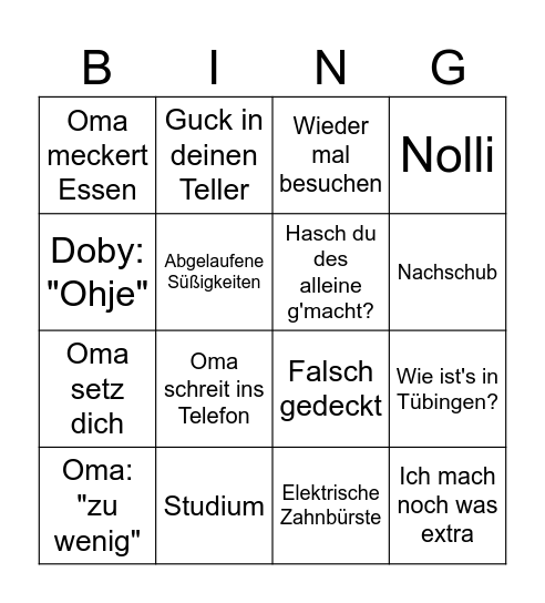 Heiligabend 24 Bingo Card