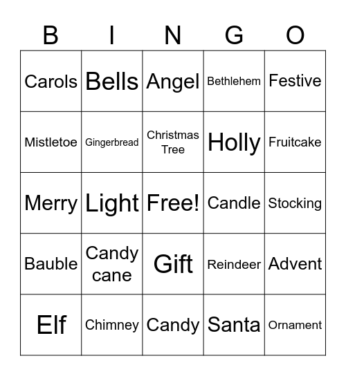 Christmas Bingo Card