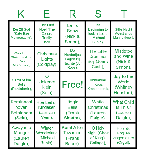 Kerstbingo! Bingo Card