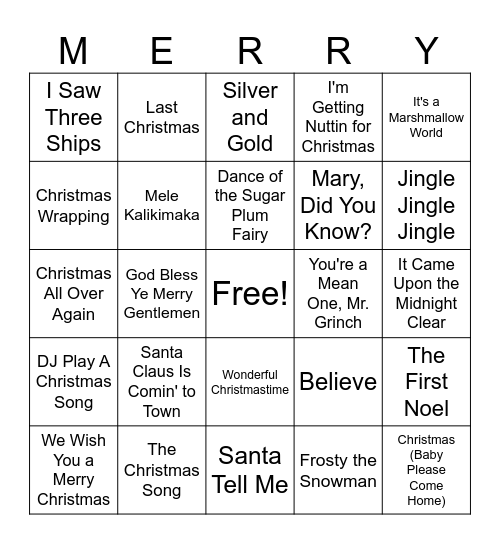 Christmas Bingo Card