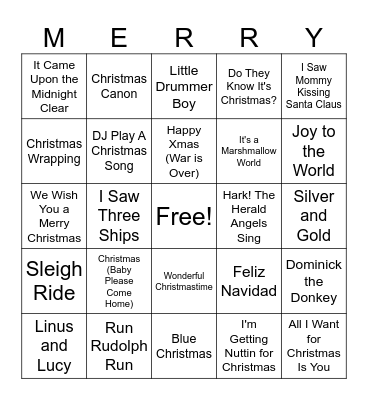 Christmas Bingo Card