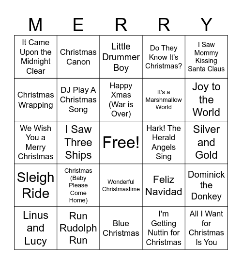 Christmas Bingo Card
