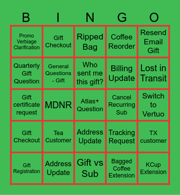 Holiday Bingo! Bingo Card