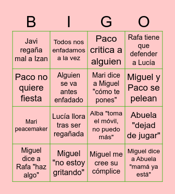 NAVIDAD FAMILIAR 2024 Bingo Card